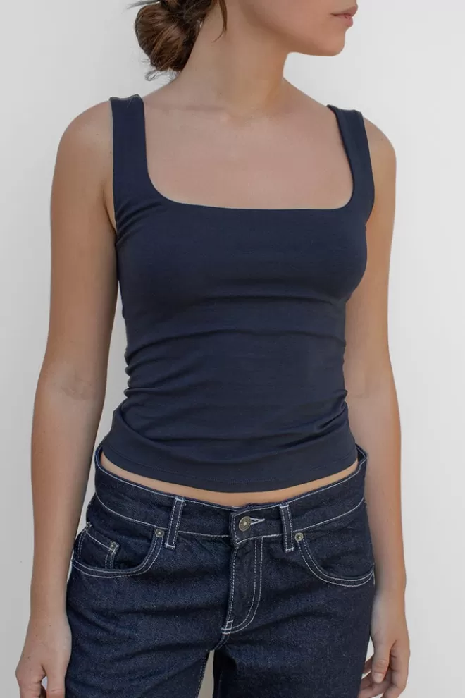 Top^Subdued Top scollo quadrato