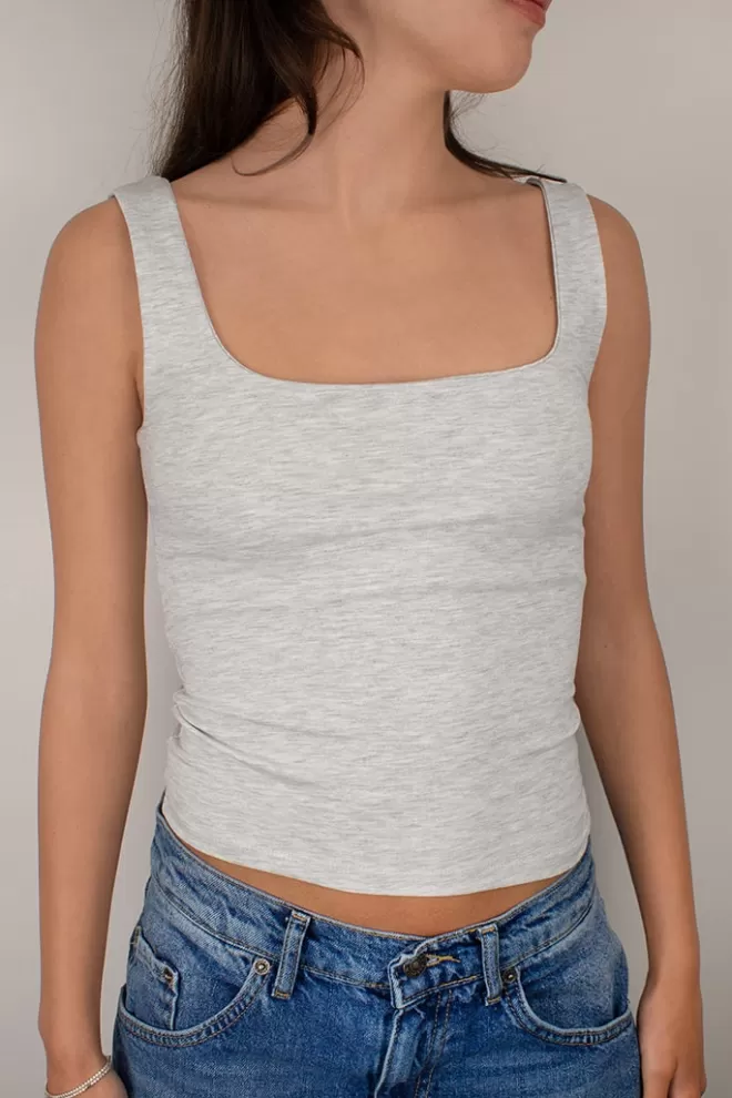Top^Subdued Top scollo quadrato