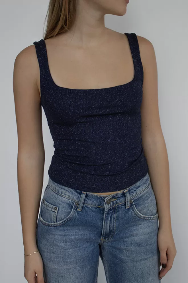 Top^Subdued Top scollo quadrato in lurex
