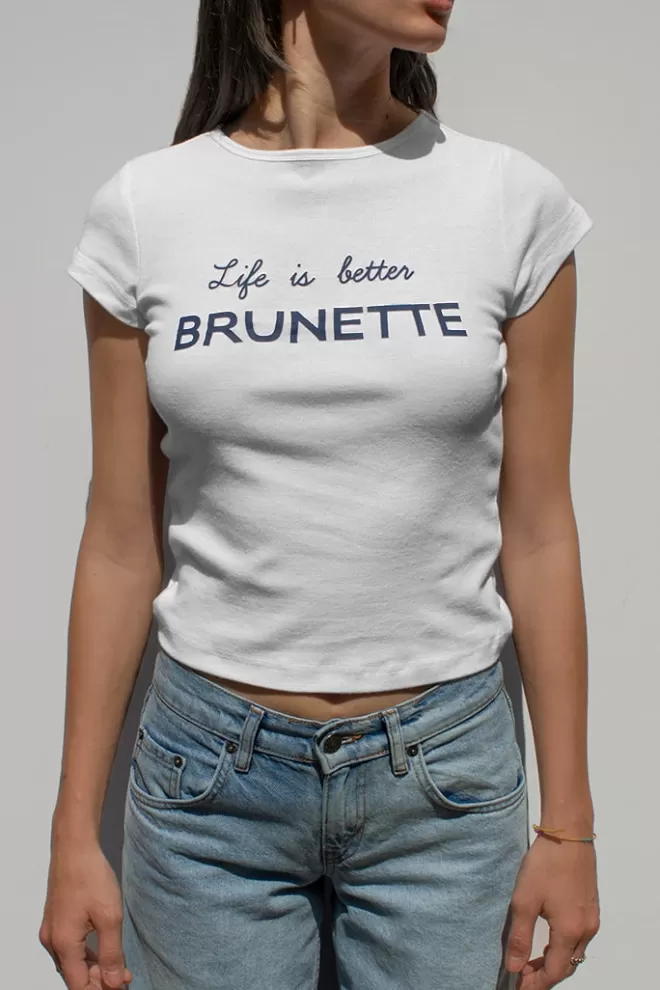 Graphics^Subdued T-shirt life is better Brunette