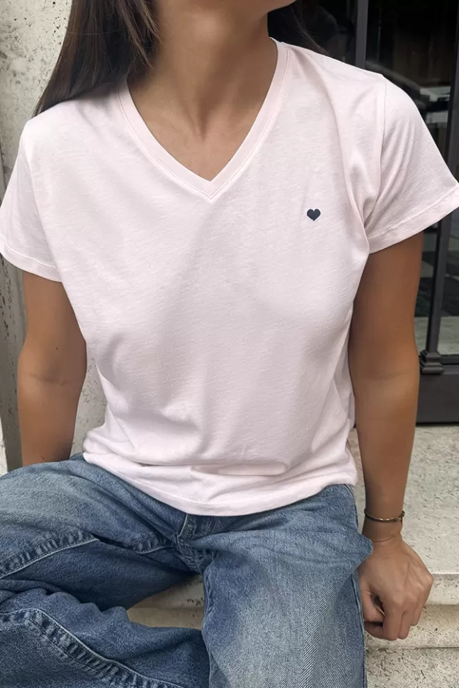 Graphics^Subdued T-shirt scollo a V cuore