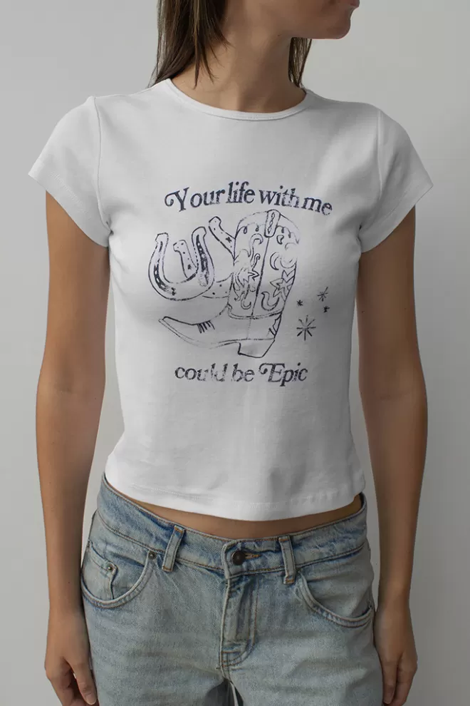 Graphics^Subdued T-shirt Your life with me